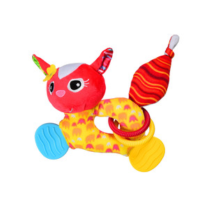 Мягкая игрушка с прорезывателем и погремушкой Bright friend (котик)